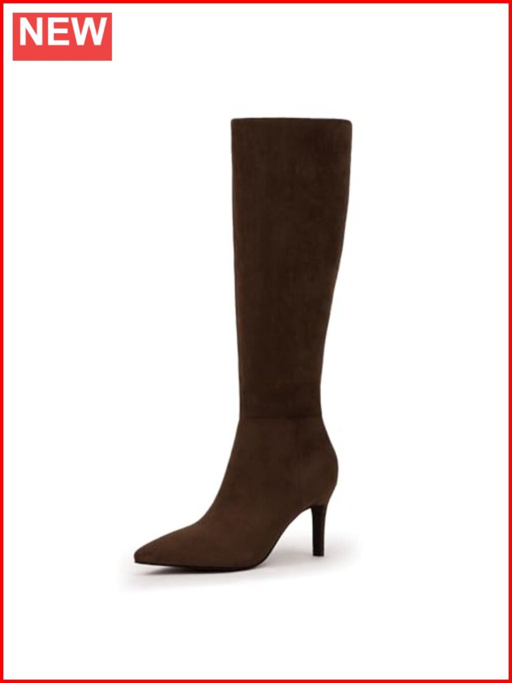 Women's Knee High Boots Pointed Toe Stiletto Heel Faux Suede Tall Boots